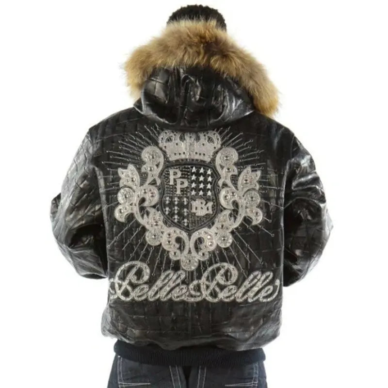Pelle Pelle Men Crest Black Leather Jacket