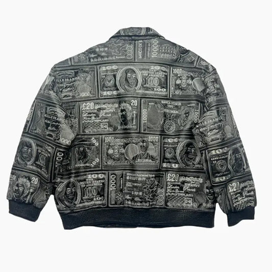 Pelle Pelle World Currency Embroidered Leather Jacket