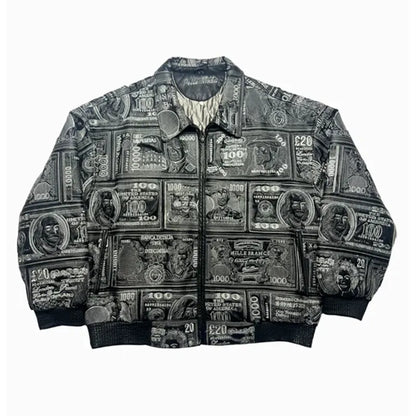 Pelle Pelle World Currency Embroidered Leather Jacket