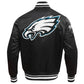 Philadelphia Eagles Black Satin Varsity Jacket