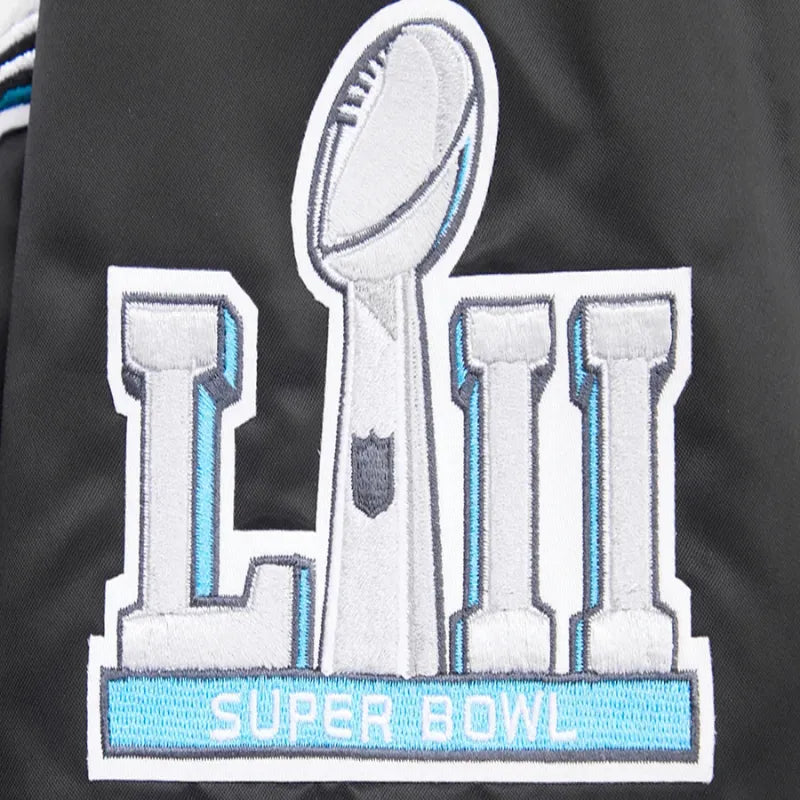 Philadelphia Eagles Black Satin Varsity Jacket