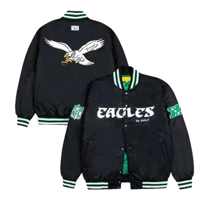 Philadelphia Eagles GOLF WANG Satin Bomber Jacket