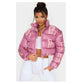 PrettyLittleThing Pink Crop Puffer Jacket