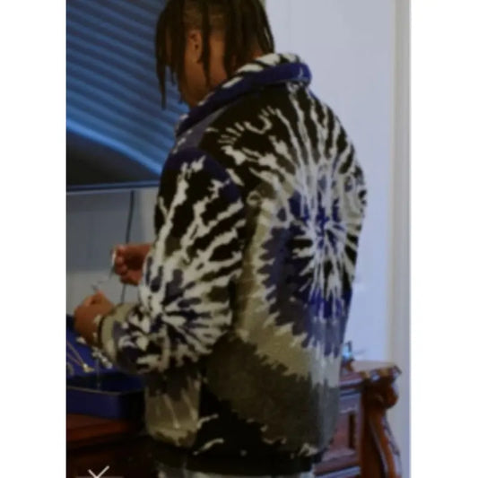 Receiver 2024 Justin Jefferson Tie Dye Sherpa Track Jacket