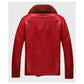 Mens Shearling Red Leather Jacket