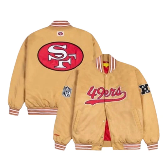 San Francisco 49ers GOLF WANG Satin Bomber Jacket