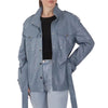 Womens Pastel Blue Leather Jacket