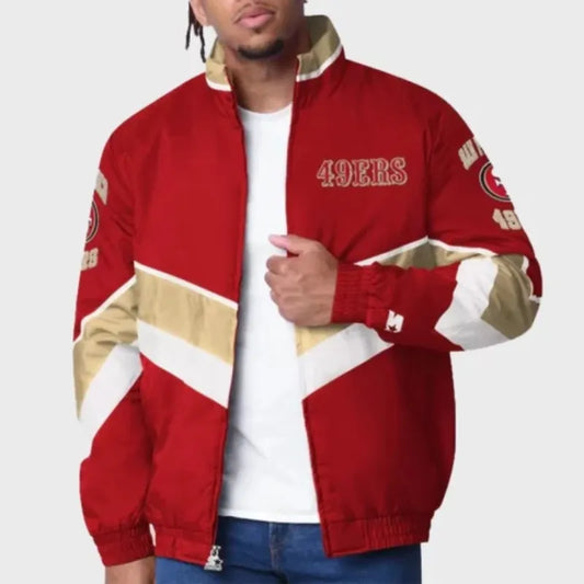 Starter Scarlet San Francisco 49ers Captain Varsity Jacket