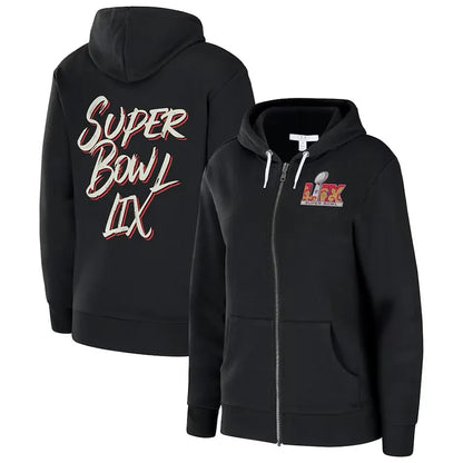 Super Bowl LIX Black Full-Zip Hoodie