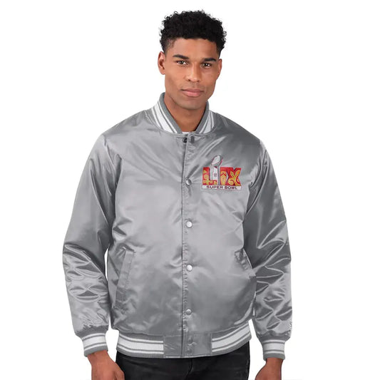 Super Bowl LIX Starter Black Coaches Varsity Jacket