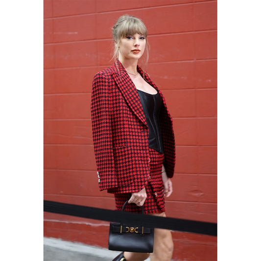 Taylor Swift Red Tweed Blazer