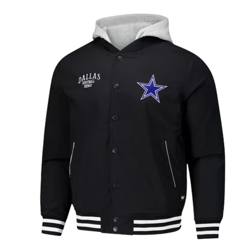 The Wild Collective Black Dallas Cowboys Bomber Jacket