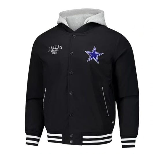 The Wild Collective Black Dallas Cowboys Bomber Jacket