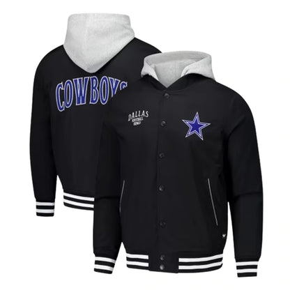 The Wild Collective Black Dallas Cowboys Bomber Jacket