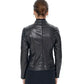 Women’s Real Black Leather Cafe Racer Jacket