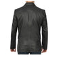 Men’s 2 Buttons Notch Lapel Leather Blazer