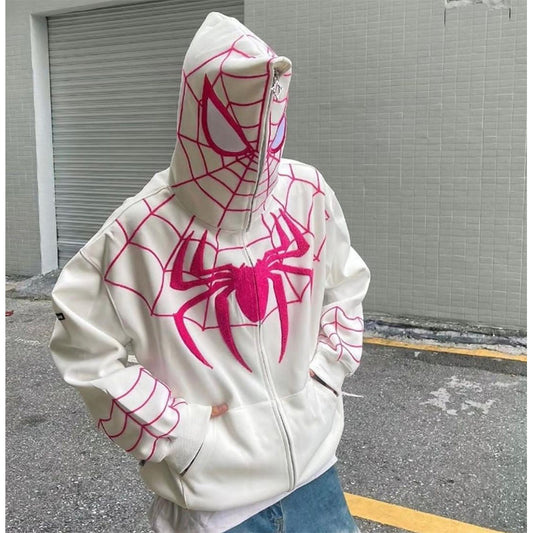 White Spiderman Edition Zipper Hoodie