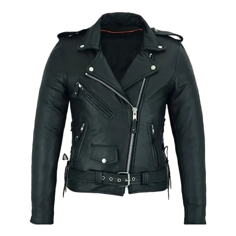Women’s Classic Motorcycle Leather Jacket