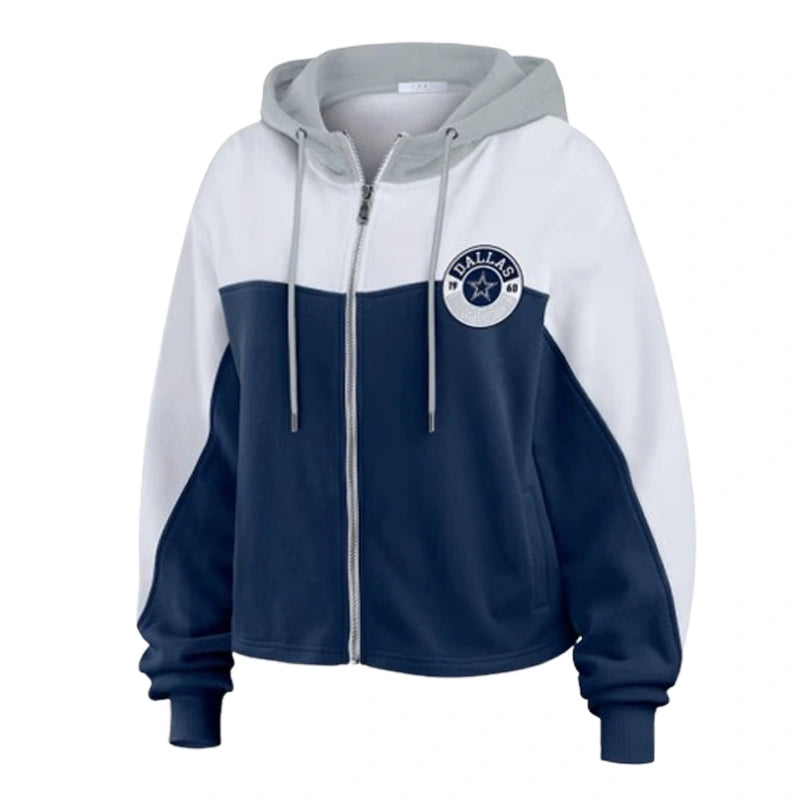 Women Erin Andrews Navy/White Dallas Cowboys Hoodie