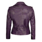 Women Purple Leather Moto Jacket
