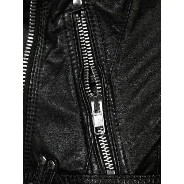 Women Sheepskin Leather Biker Jacket