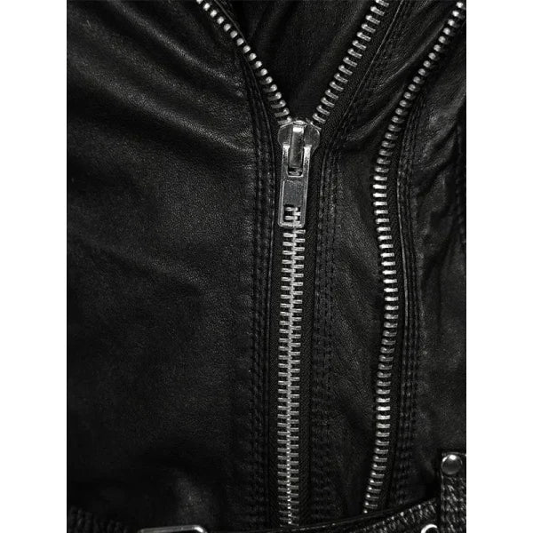 Women Sheepskin Leather Biker Jacket