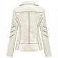 Women White Genuine Leather Jacket