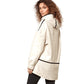 Women’s Real Beige Leather Hooded Jacket