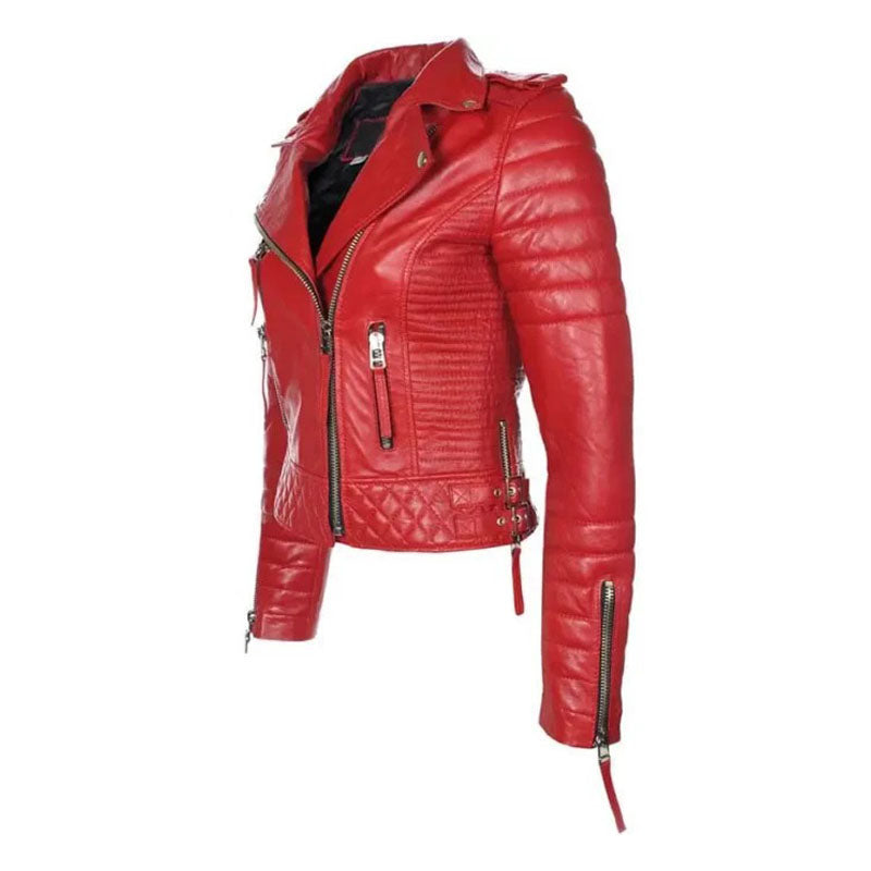 Womens Boda Style Quilted Red Jacket