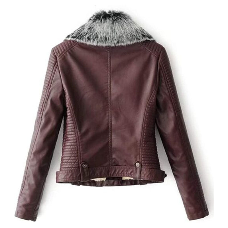 Women’s Faux Fur Quilted Moto Jacket