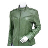 Womens-Green-Biker-Leather-Jacket