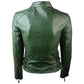 Women’s Green Leather Biker Quilted Jacket