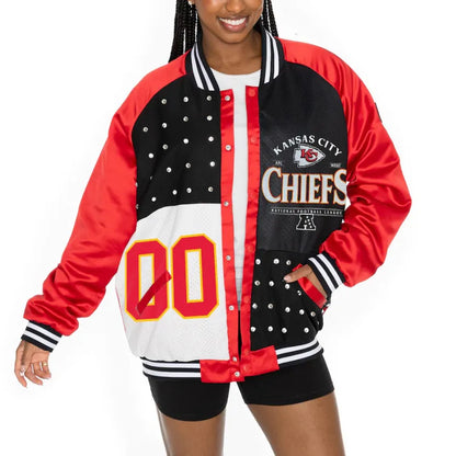 Women's Kansas City Oversized Varsity Bomber Jacket