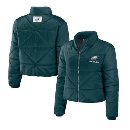 Women's Philadelphia Eagles WEAR by Erin Andrews Green Puffer Jacke 1t