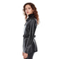 Women’s Real Black Leather Hip Length Coat