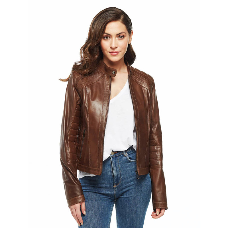Women’s Real Brown Leather Classic jacket