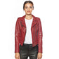 Women’s Real Claret Red Biker Jacket
