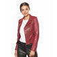 Women’s Real Claret Red Biker Jacket