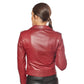 Women’s Real Claret Red Biker Jacket