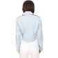 Women’s Real Ice Blue Leather Biker Jacket
