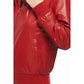 Women’s Real Red Leather Bomber Jacket
