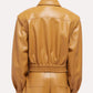 Women’s Tan Brown Bomber Leather Jacket