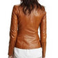 Women’s stylish English Tan leather jacket