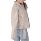 Women’s Cream Biker Leather Jacket