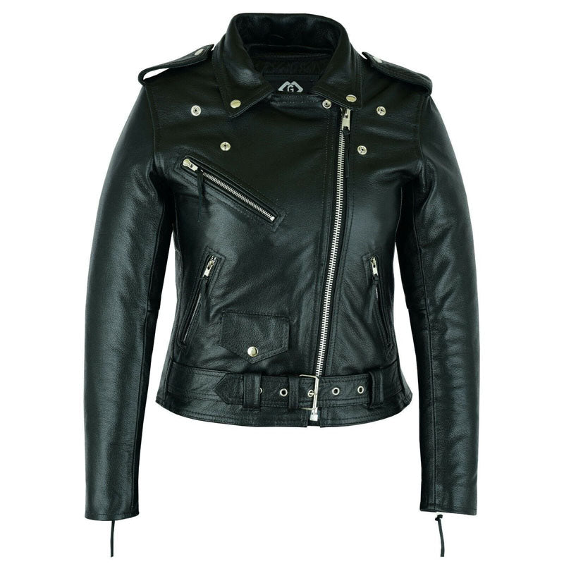Women’s Classic Motorcycle Leather Jacket