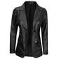 Women’s Two-Button Real Leather Blazer