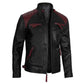 Nivira Black Biker Quilted Leather Jacket