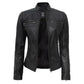 Women’s Black Cafe Racer Leather Jacket