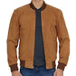 Men’s Bomber Brown Suede Leather Jacket