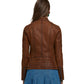 Women’s Real Brown Leather Moto Style Jacket